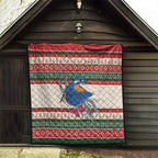 Aussie Kingfisher Bird Christmas Quilt Festive Knitted Pattern Inspired