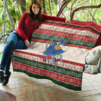 Aussie Kingfisher Bird Christmas Quilt Festive Knitted Pattern Inspired