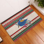 Aussie Kingfisher Bird Christmas Rubber Doormat Festive Knitted Pattern Inspired