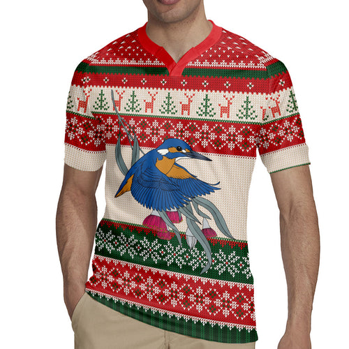 Aussie Kingfisher Bird Christmas Rugby Jersey Festive Knitted Pattern Inspired