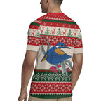Aussie Kingfisher Bird Christmas Rugby Jersey Festive Knitted Pattern Inspired