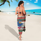 Aussie Kingfisher Bird Christmas Sarong Festive Knitted Pattern Inspired