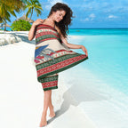 Aussie Kingfisher Bird Christmas Sarong Festive Knitted Pattern Inspired