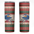 Aussie Kingfisher Bird Christmas Skinny Tumbler Festive Knitted Pattern Inspired