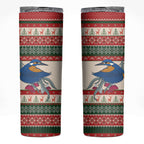 Aussie Kingfisher Bird Christmas Skinny Tumbler Festive Knitted Pattern Inspired