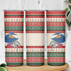 Aussie Kingfisher Bird Christmas Skinny Tumbler Festive Knitted Pattern Inspired