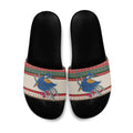 Aussie Kingfisher Bird Christmas Slide Sandals Festive Knitted Pattern Inspired