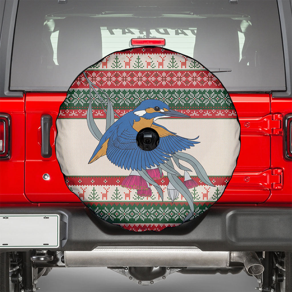 Aussie Kingfisher Bird Christmas Spare Tire Cover Festive Knitted Pattern Inspired