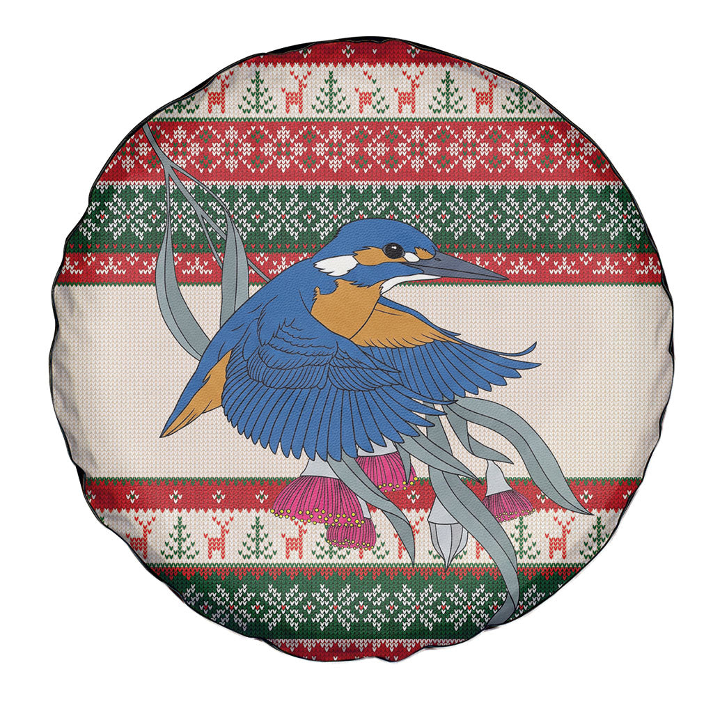 Aussie Kingfisher Bird Christmas Spare Tire Cover Festive Knitted Pattern Inspired