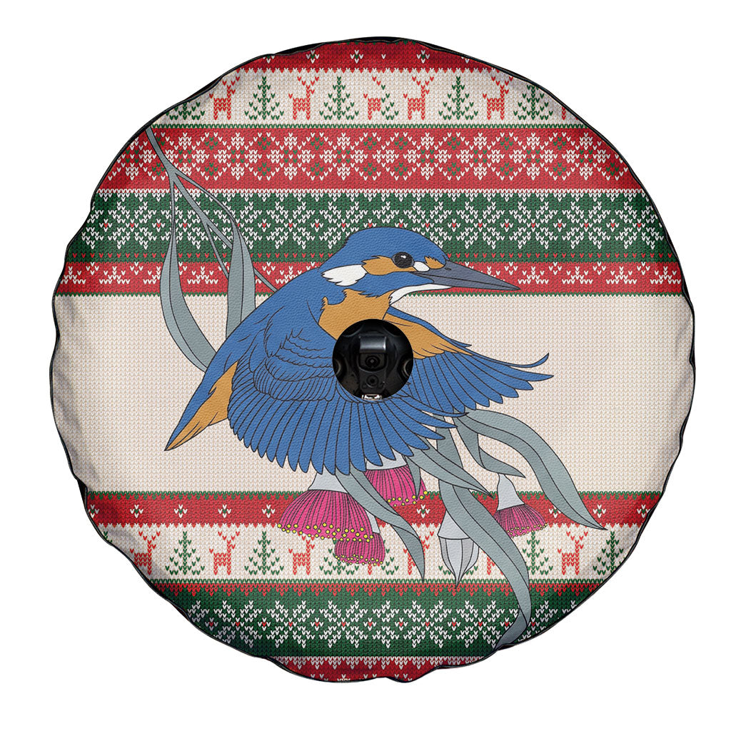 Aussie Kingfisher Bird Christmas Spare Tire Cover Festive Knitted Pattern Inspired