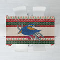 Aussie Kingfisher Bird Christmas Tablecloth Festive Knitted Pattern Inspired