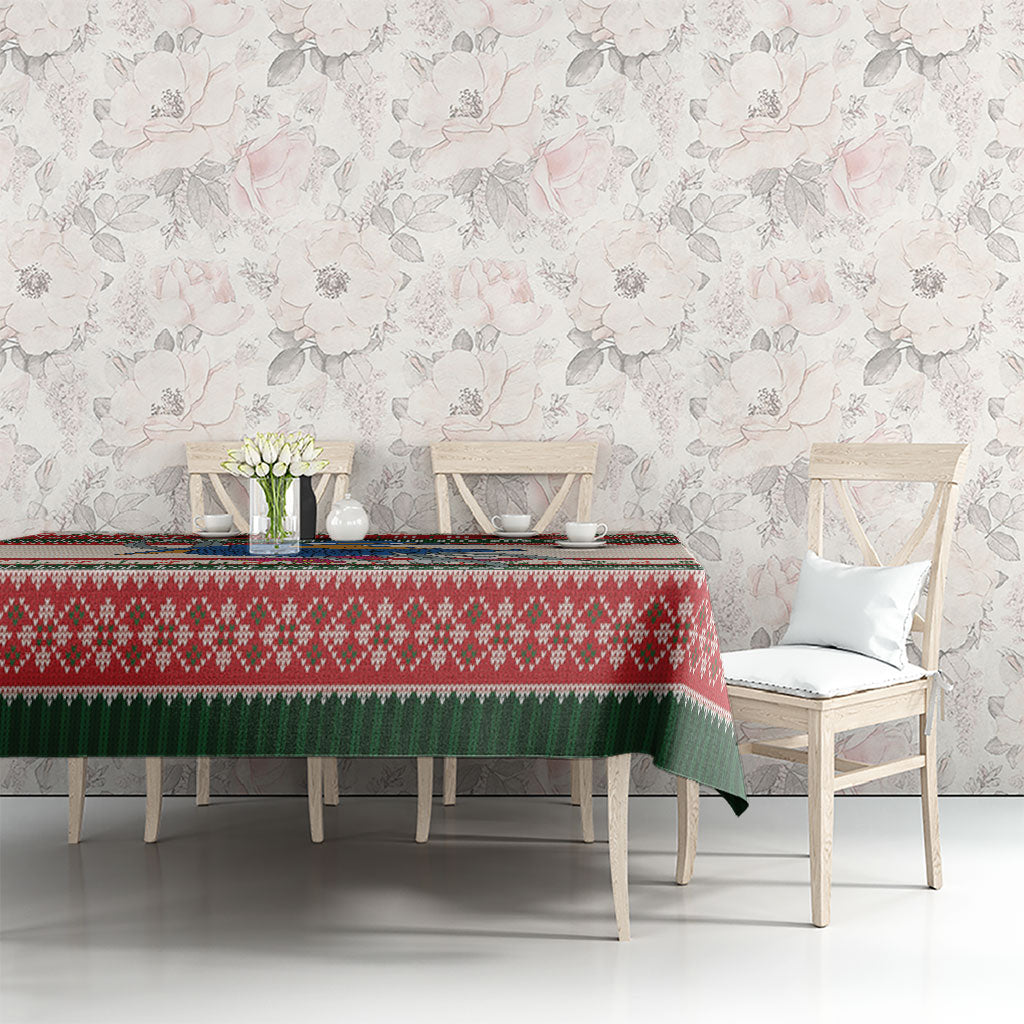 Aussie Kingfisher Bird Christmas Tablecloth Festive Knitted Pattern Inspired
