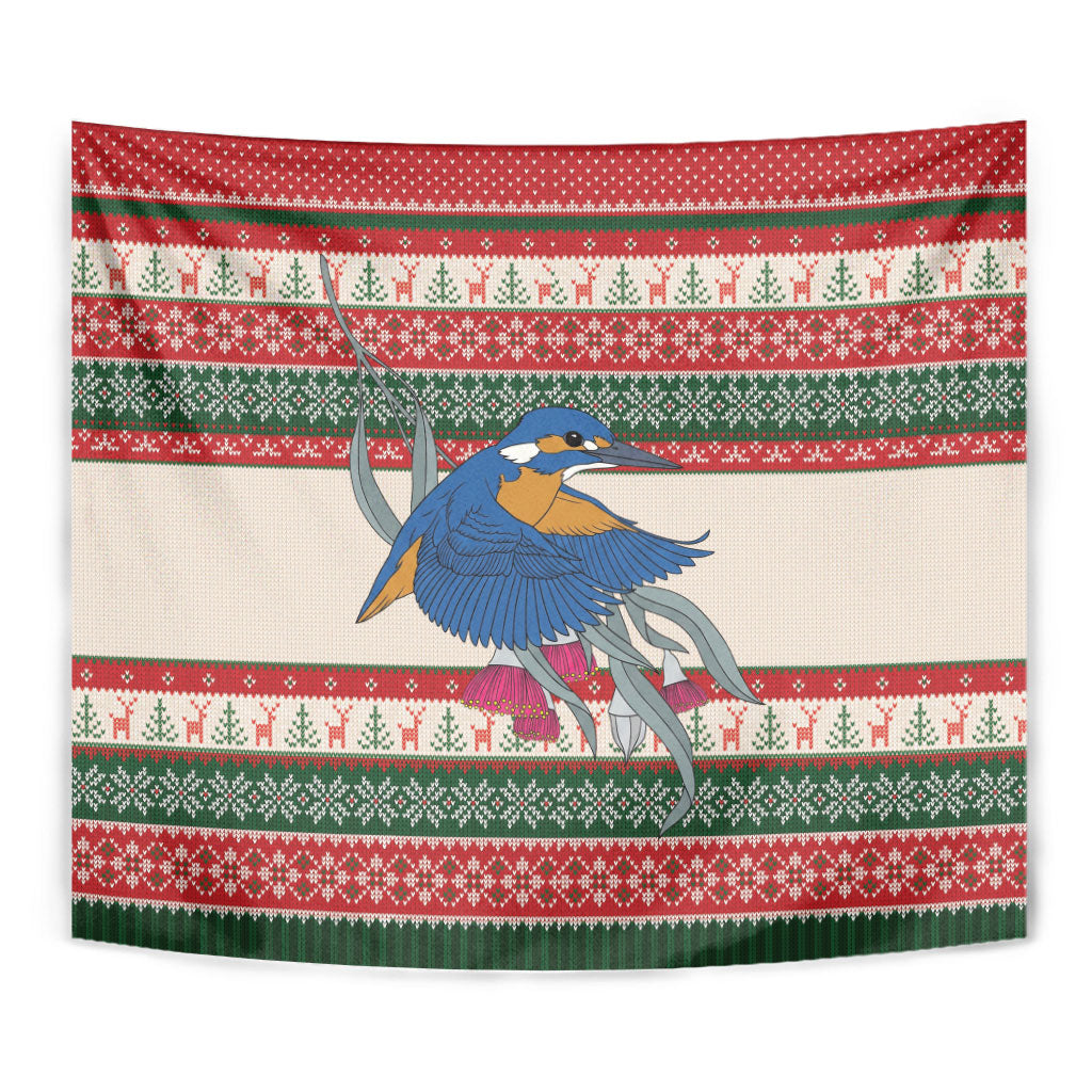Aussie Kingfisher Bird Christmas Tapestry Festive Knitted Pattern Inspired