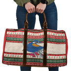 Aussie Kingfisher Bird Christmas Travel Bag Festive Knitted Pattern Inspired