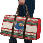 Aussie Kingfisher Bird Christmas Travel Bag Festive Knitted Pattern Inspired