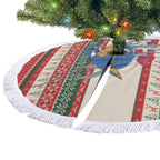 Aussie Kingfisher Bird Christmas Tree Skirt Festive Knitted Pattern Inspired