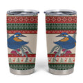 Aussie Kingfisher Bird Christmas Tumbler Cup Festive Knitted Pattern Inspired