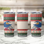 Aussie Kingfisher Bird Christmas Tumbler Cup Festive Knitted Pattern Inspired