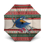 Aussie Kingfisher Bird Christmas Umbrella Festive Knitted Pattern Inspired