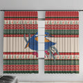 Aussie Kingfisher Bird Christmas Window Curtain Festive Knitted Pattern Inspired