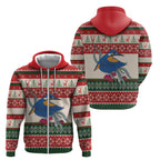 Aussie Kingfisher Bird Christmas Zip Hoodie Festive Knitted Pattern Inspired