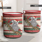 Aussie Koala Mama Christmas Laundry Basket Festive Knitted Pattern Inspired