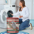 Aussie Koala Mama Christmas Laundry Basket Festive Knitted Pattern Inspired