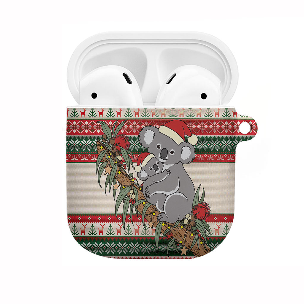 Aussie Koala Mama Christmas AirPods Case Festive Knitted Pattern Inspired