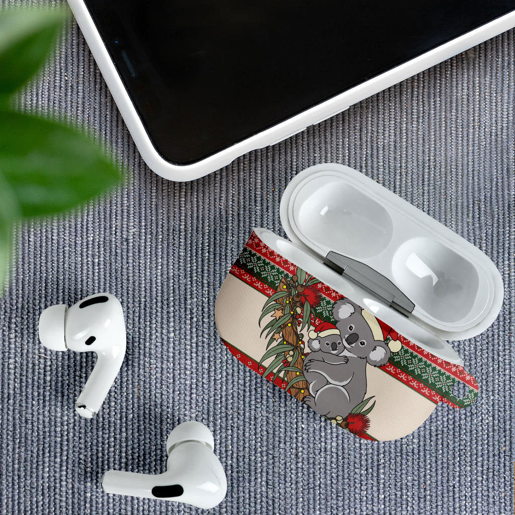 Aussie Koala Mama Christmas AirPods Case Festive Knitted Pattern Inspired