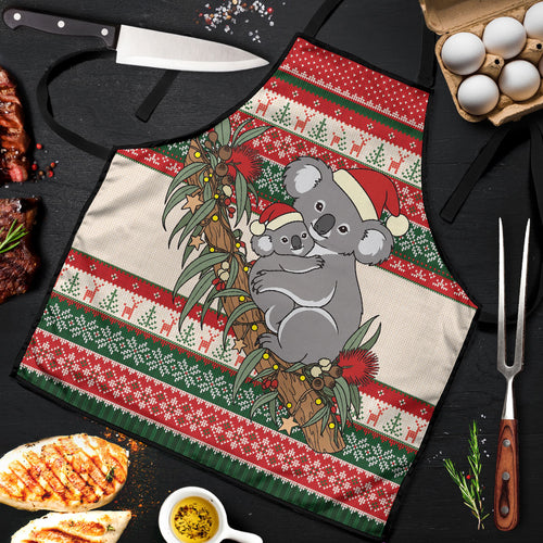 Aussie Koala Mama Christmas Apron Festive Knitted Pattern Inspired