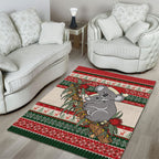 Aussie Koala Mama Christmas Area Rug Festive Knitted Pattern Inspired