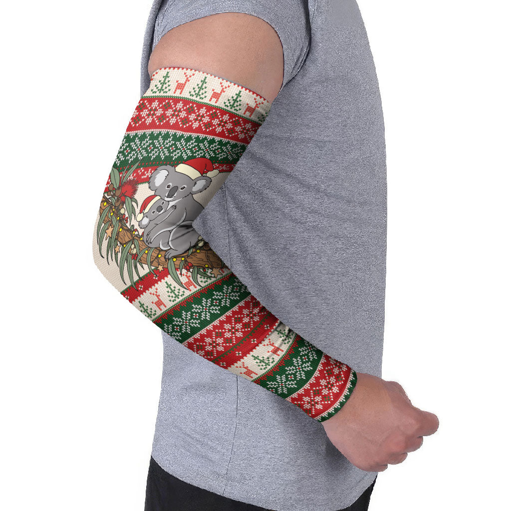 Aussie Koala Mama Christmas Arm Sleeves Festive Knitted Pattern Inspired