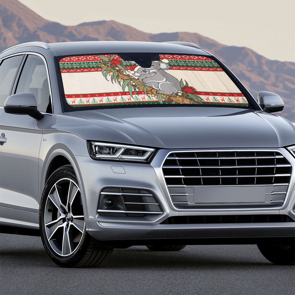 Aussie Koala Mama Christmas Auto Sun Shade Festive Knitted Pattern Inspired