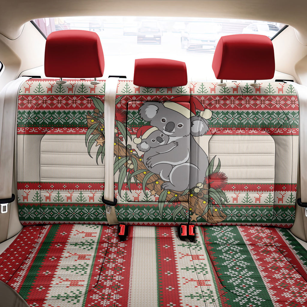 Aussie Koala Mama Christmas Back Car Seat Cover Festive Knitted Pattern Inspired