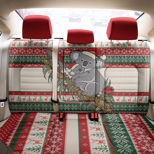 Aussie Koala Mama Christmas Back Car Seat Cover Festive Knitted Pattern Inspired