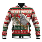 Aussie Koala Mama Christmas Baseball Jacket Festive Knitted Pattern Inspired