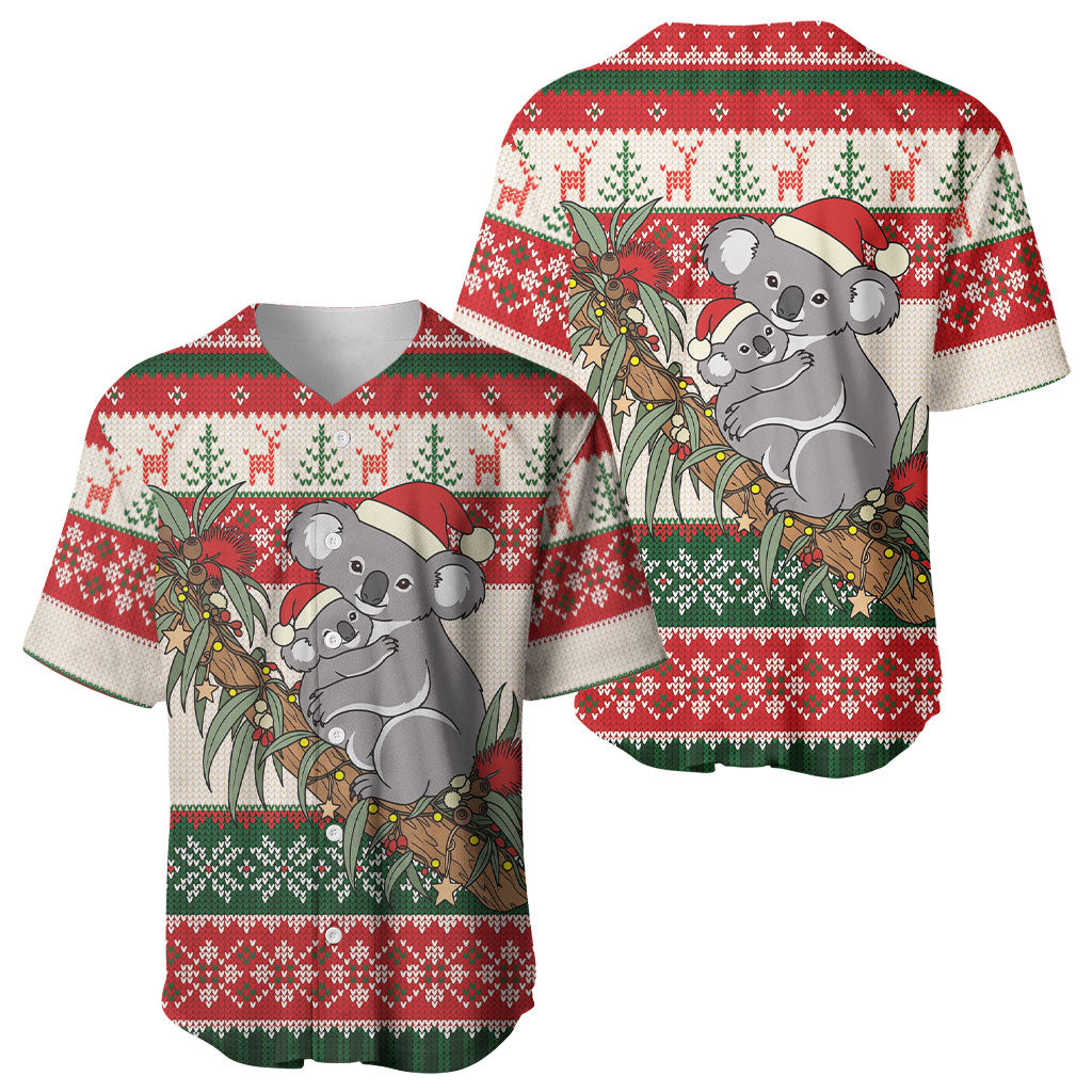 Aussie Koala Mama Christmas Baseball Jersey Festive Knitted Pattern Inspired