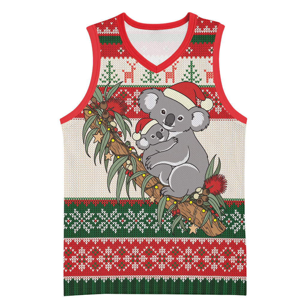 Aussie Koala Mama Christmas Basketball Jersey Festive Knitted Pattern Inspired