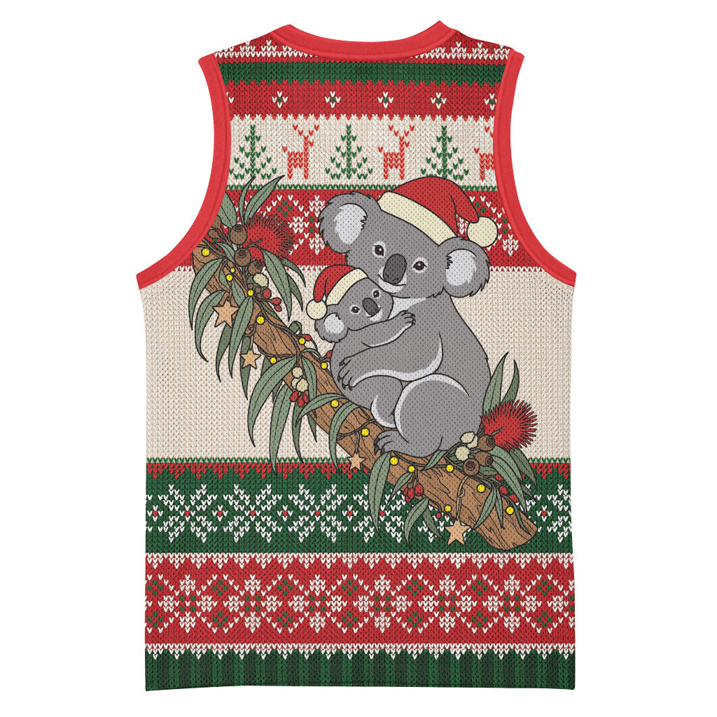 Aussie Koala Mama Christmas Basketball Jersey Festive Knitted Pattern Inspired