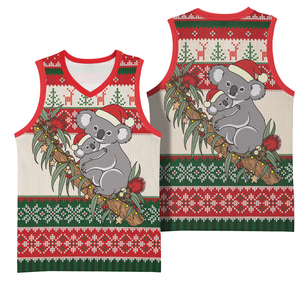 Aussie Koala Mama Christmas Basketball Jersey Festive Knitted Pattern Inspired