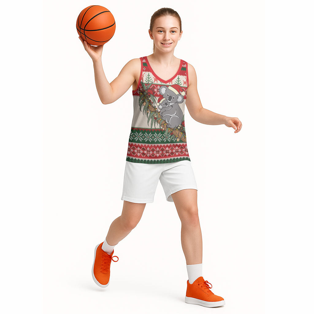Aussie Koala Mama Christmas Basketball Jersey Festive Knitted Pattern Inspired