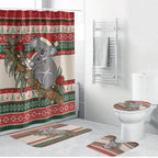 Aussie Koala Mama Christmas Bathroom Set Festive Knitted Pattern Inspired