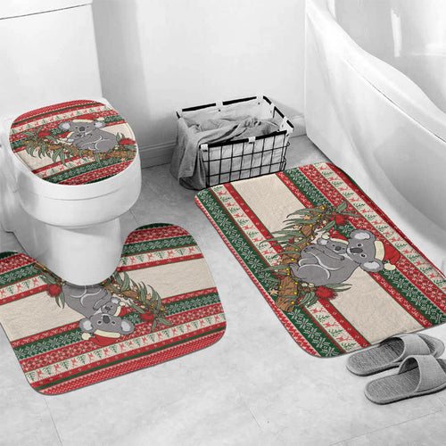 Aussie Koala Mama Christmas Bathroom Set Festive Knitted Pattern Inspired