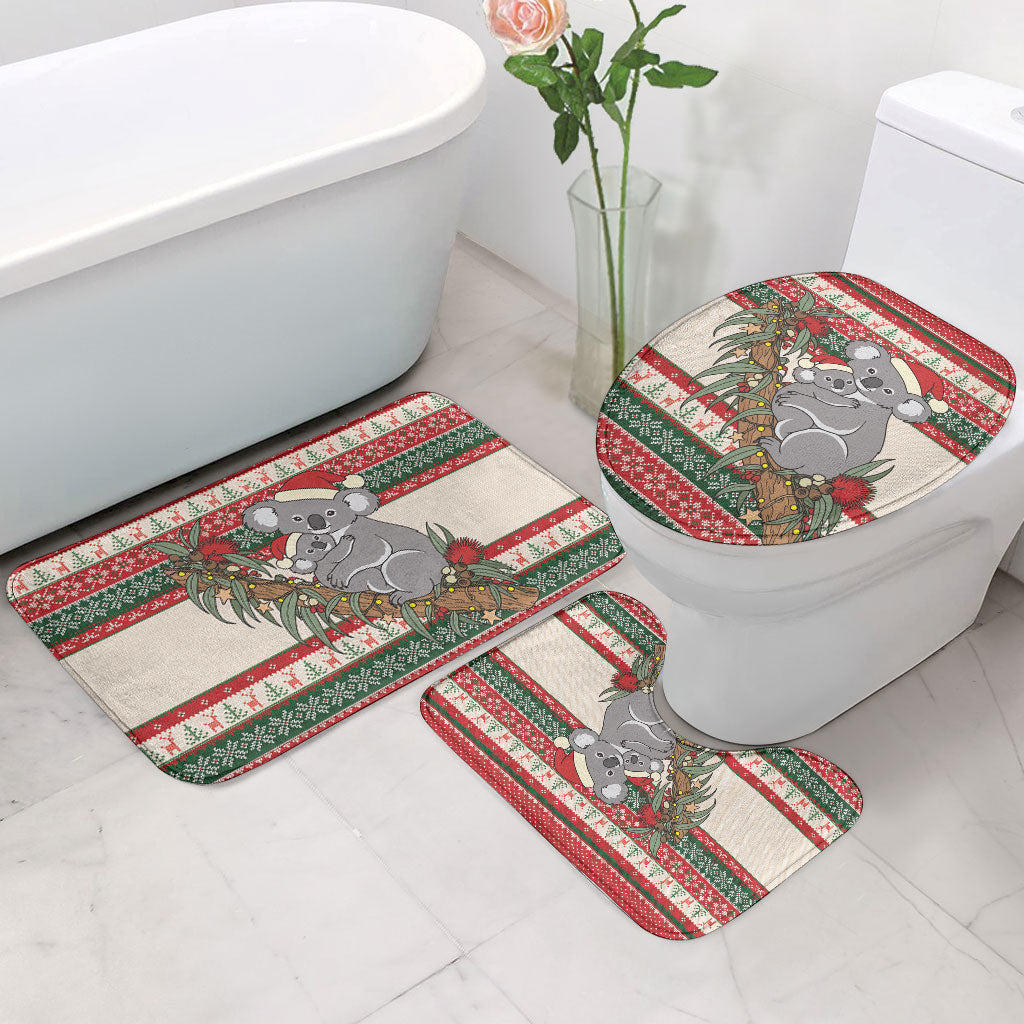 Aussie Koala Mama Christmas Bathroom Set Festive Knitted Pattern Inspired