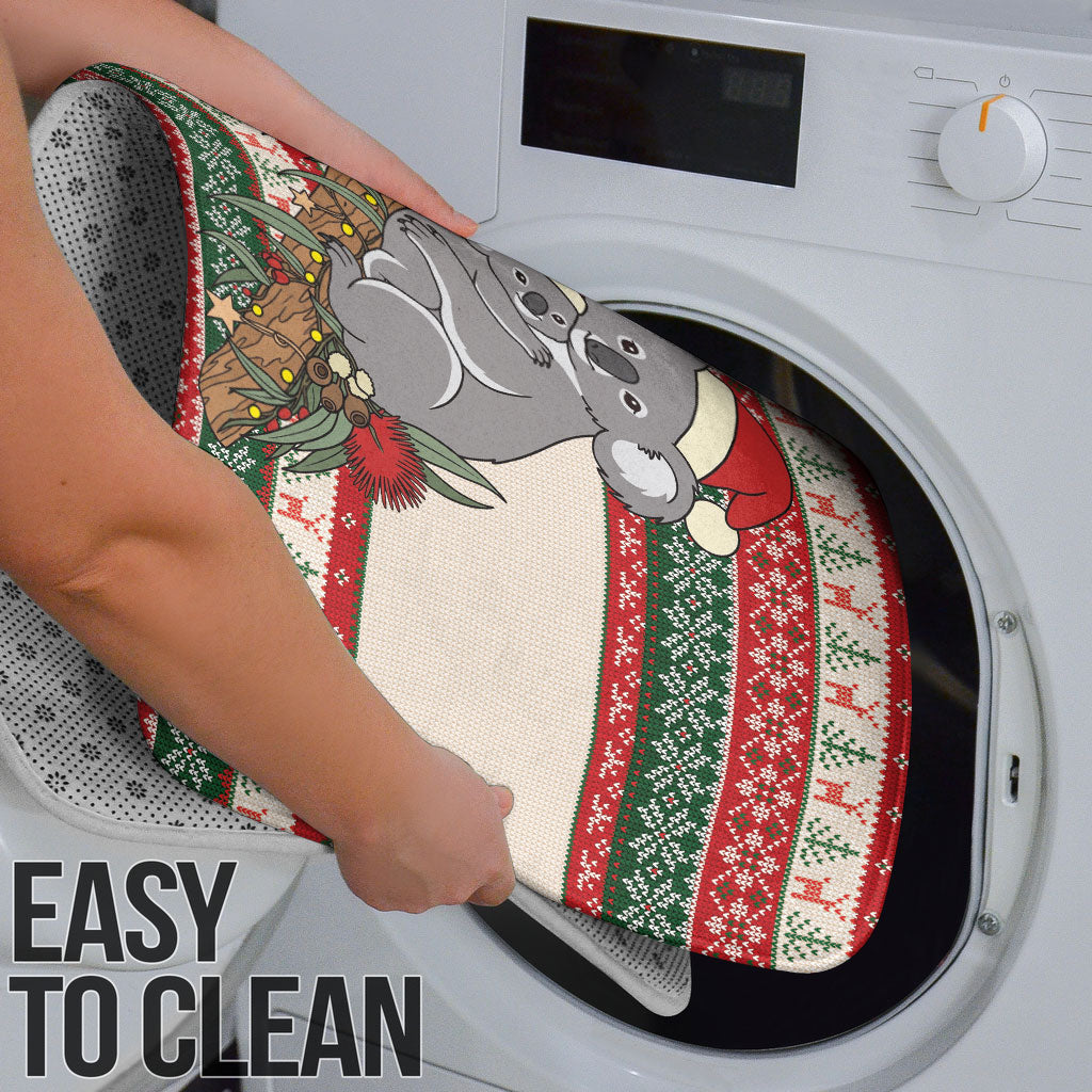 Aussie Koala Mama Christmas Bathroom Set Festive Knitted Pattern Inspired