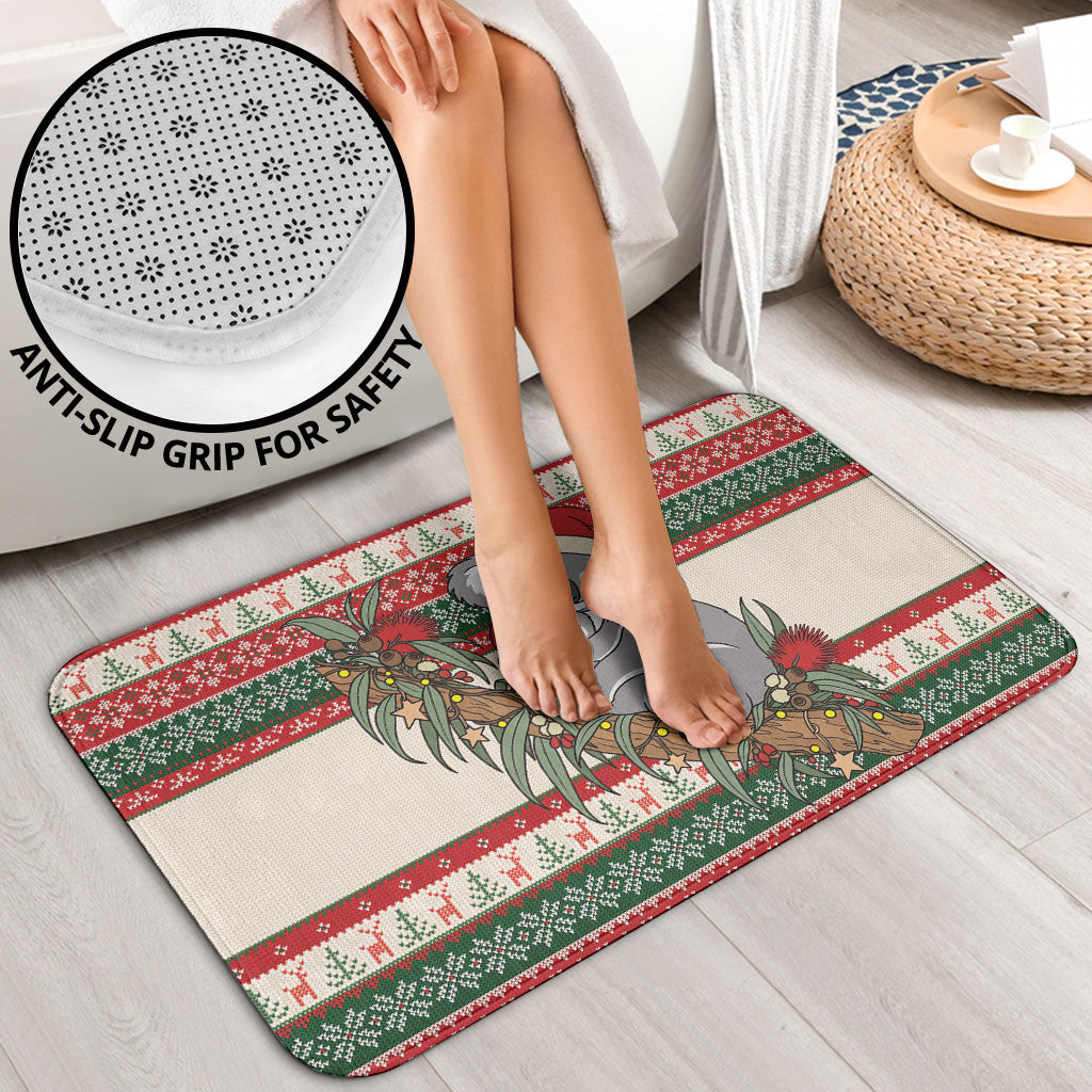 Aussie Koala Mama Christmas Bathroom Set Festive Knitted Pattern Inspired