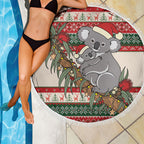 Aussie Koala Mama Christmas Beach Blanket Festive Knitted Pattern Inspired