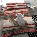 Aussie Koala Mama Christmas Bedding Set Festive Knitted Pattern Inspired
