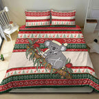 Aussie Koala Mama Christmas Bedding Set Festive Knitted Pattern Inspired