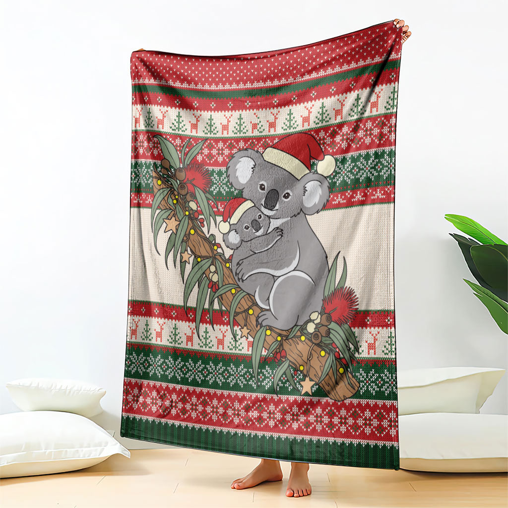 Aussie Koala Mama Christmas Blanket Festive Knitted Pattern Inspired
